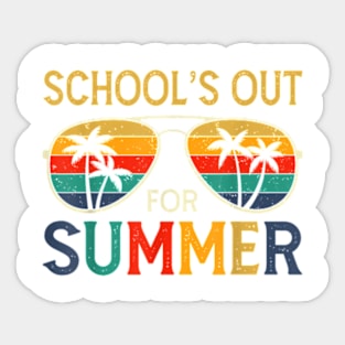 Schools Out For Summer Retro Last Day Of School Teacher Boy T-Shirt Sticker